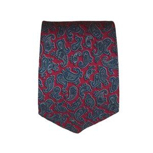 DAKS Red Paisley Silk Tie USA 58"/ 3.5" EC